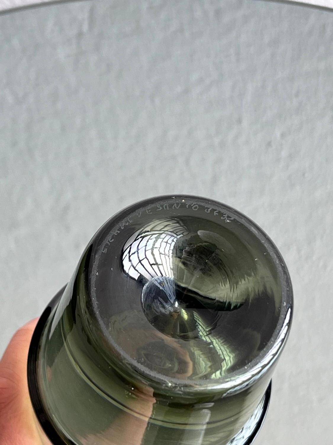 Vintage Finnish Glass Vase by Erkki Vesanto, Signed, Rare Collectible Decorative