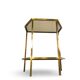 Table d'appoint italienne demi-hexagonale en laiton des années 1970.