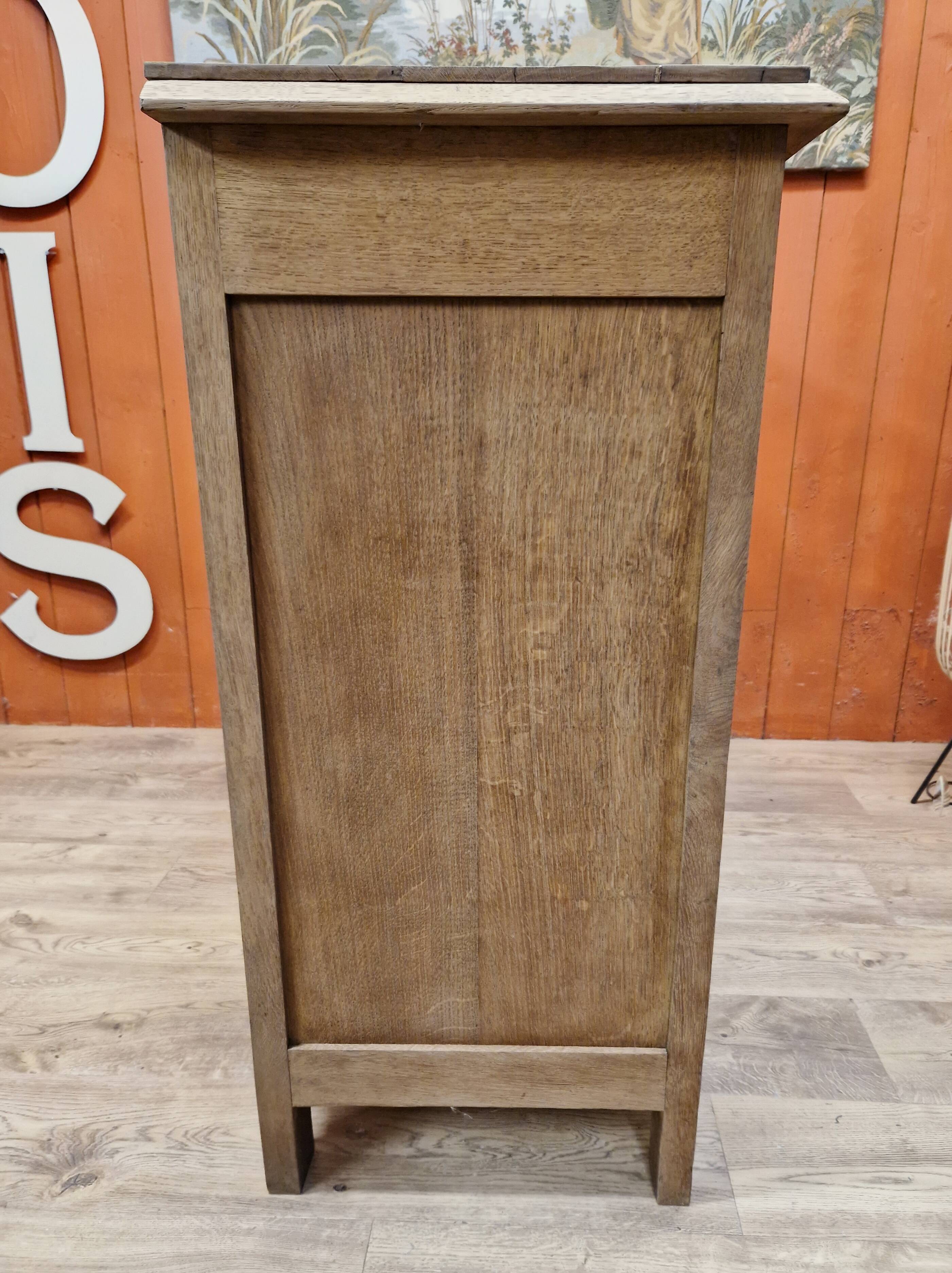 Sideboard two doors two drawers in renovated oak art deco style