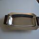 Art Deco serving dish in chrome metal with ebony handles.
