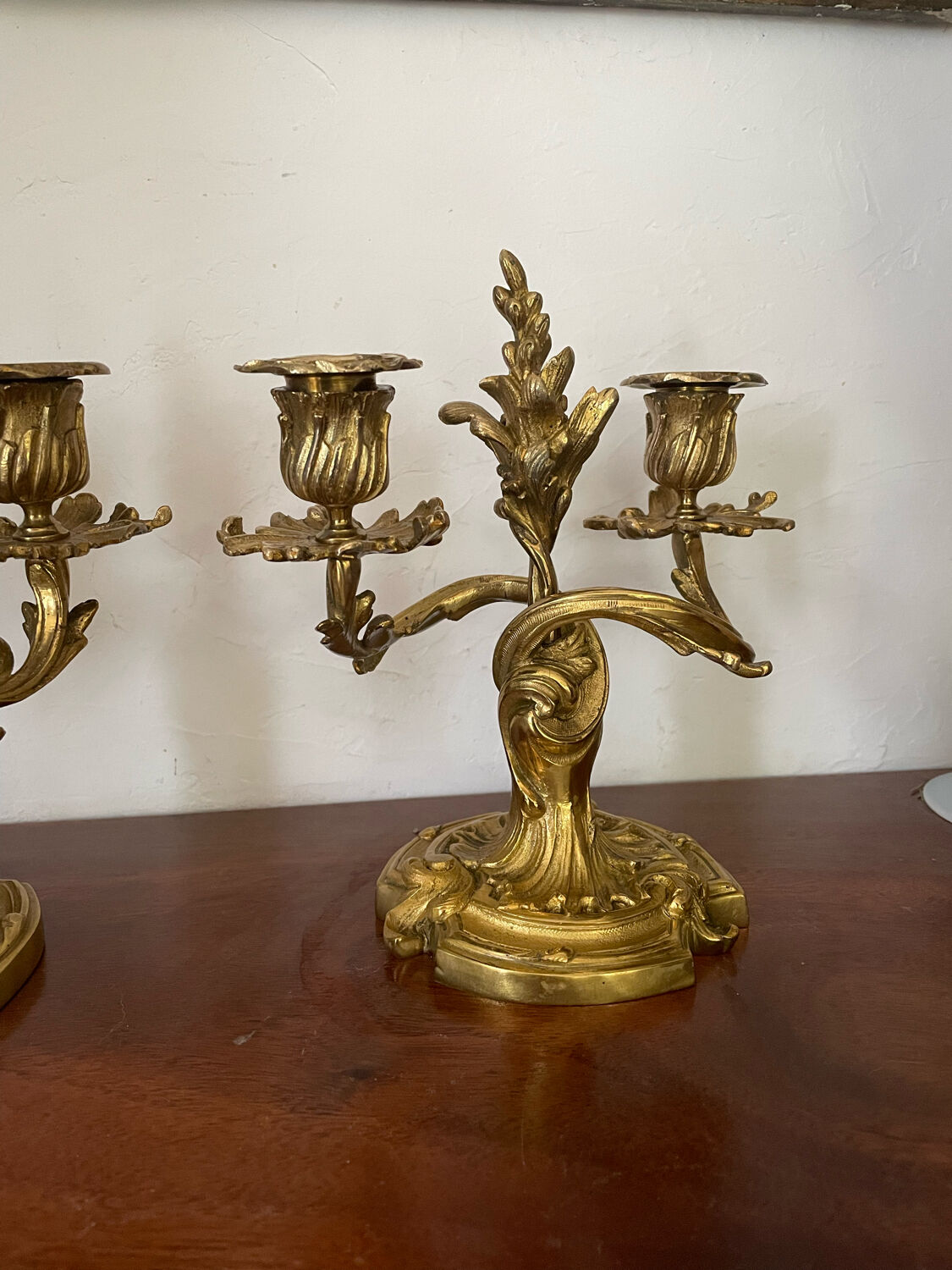 Paire de chandeliers en bronze 19ème