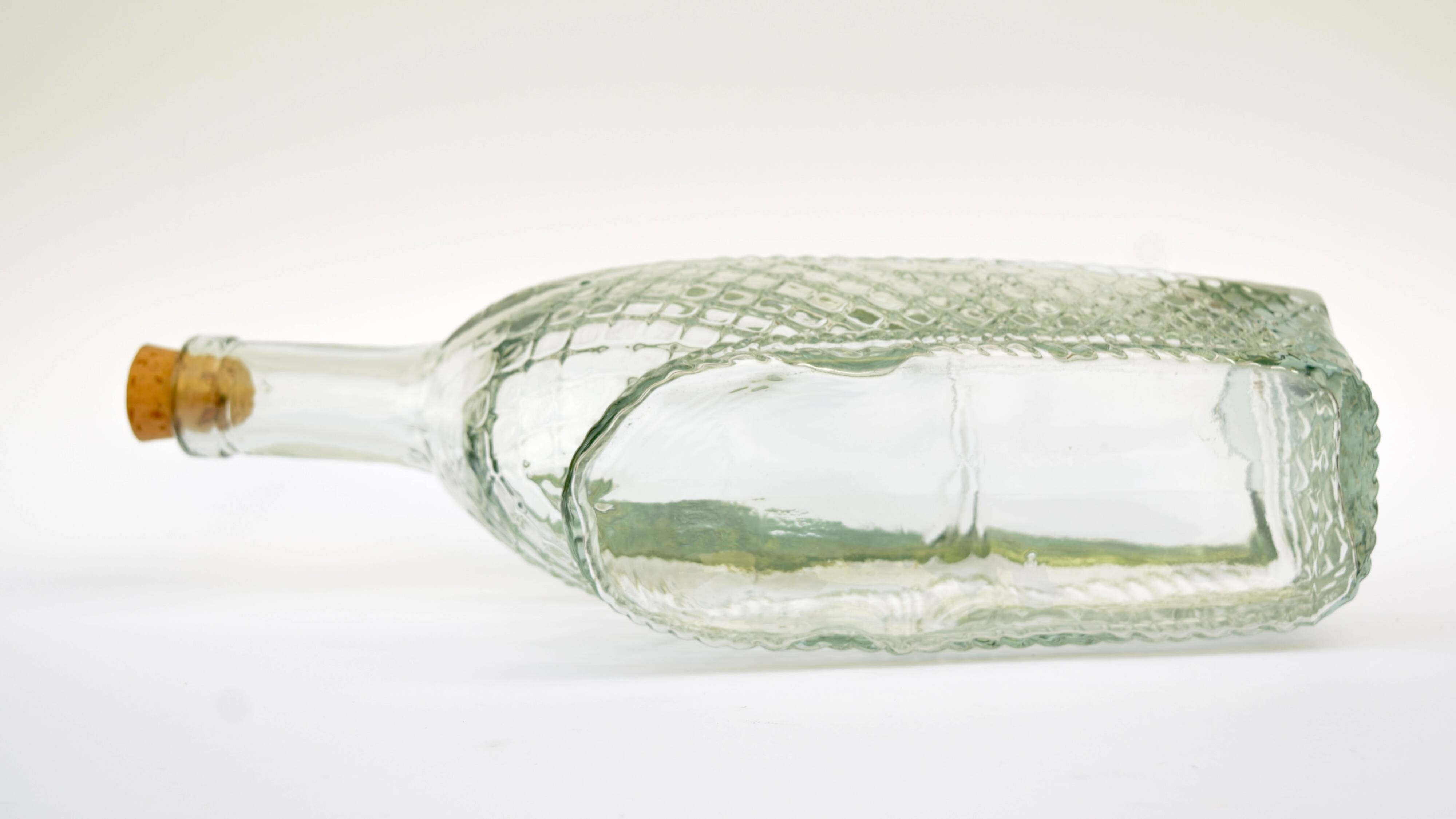 Old molded glass wine decanter