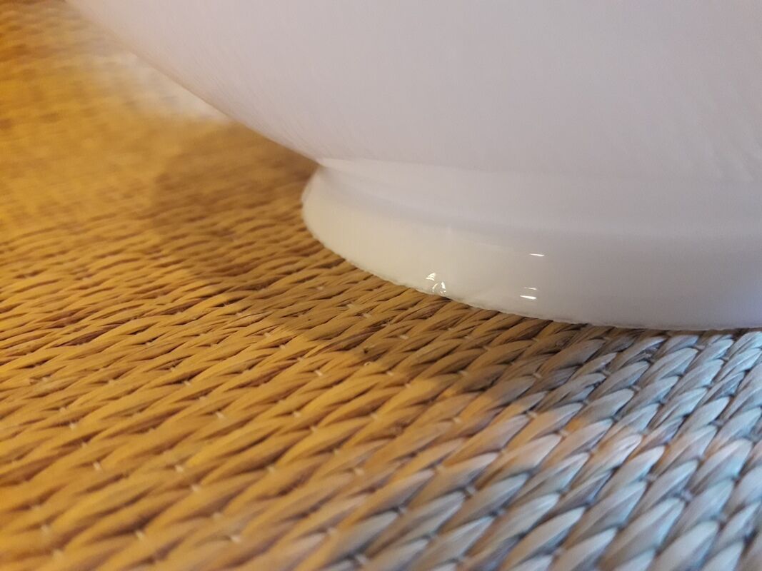 Open globe 20cm in old white glass for suspension lamp