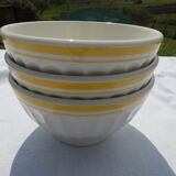 3 bowls faience yellow edging
