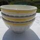 3 bols faience liseré jaune