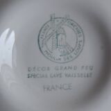 Set of 6 vintage oyster plates Moulin-des-Loups - Orchies - Grand Feu decor