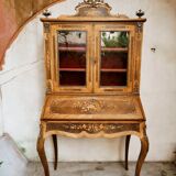 Secretary with marquetry library