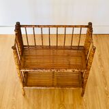 Folding speckled bamboo shelf