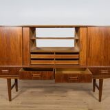 Buffet haut en teck de style moderne du milieu du siècle, fabriqué par Farso Mobelfabrik, Danemark.