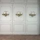 Venetian wall light in gilded Murano glass, circa 1940, set of five available.