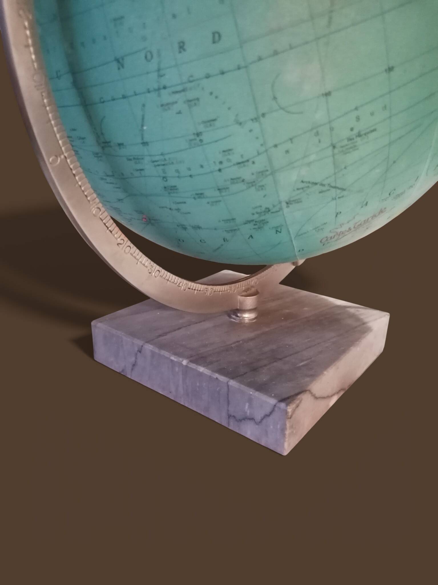 Vintage illuminated glass globe world map - 1940s