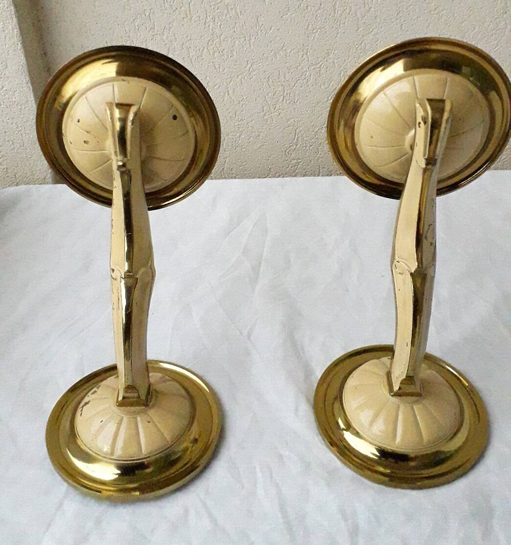 Pair of bronze wall lights
