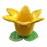 Yellow tulip candle holder