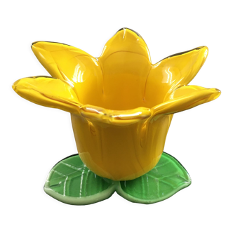 Yellow tulip candle holder