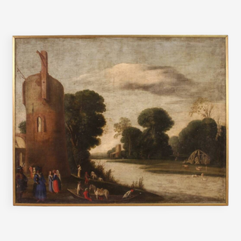 Landscape with figures from the first half of the 18th century