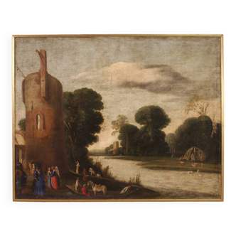 Landscape with figures from the first half of the 18th century