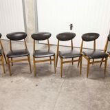 6 Teak chairs with oval back