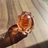Vintage pink glass flask / bottle / carafe with matching stopper