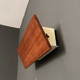 Paire d'appliques vintage à volet orientable, bois et métal laqué blanc, France 1960