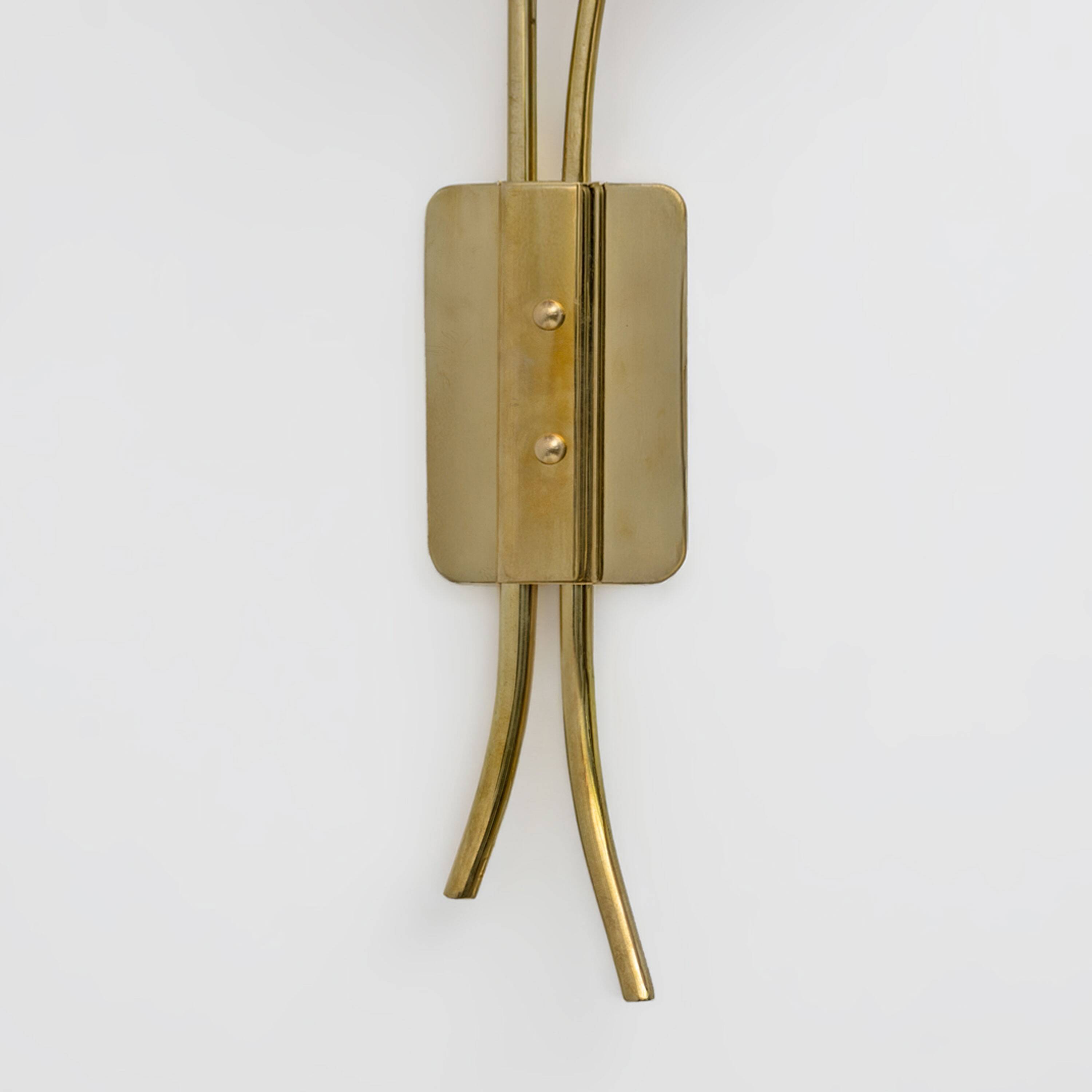 Pair of Tulips Murano Glass and Brass Sconces
