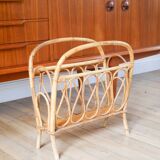 Bamboo/rattan magazine rack, 1960s