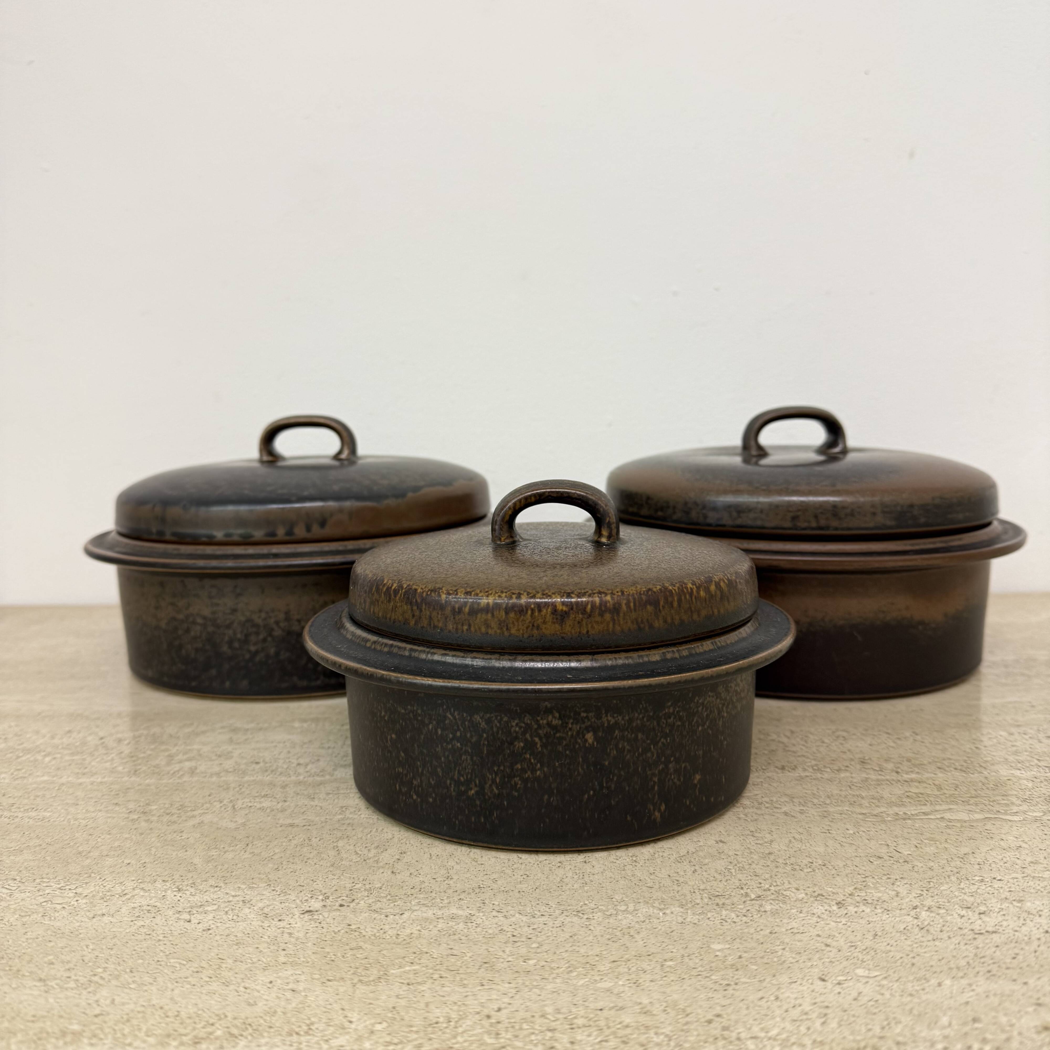 Set of 3 Arabia Ruska serving bowls , 1970s Finland