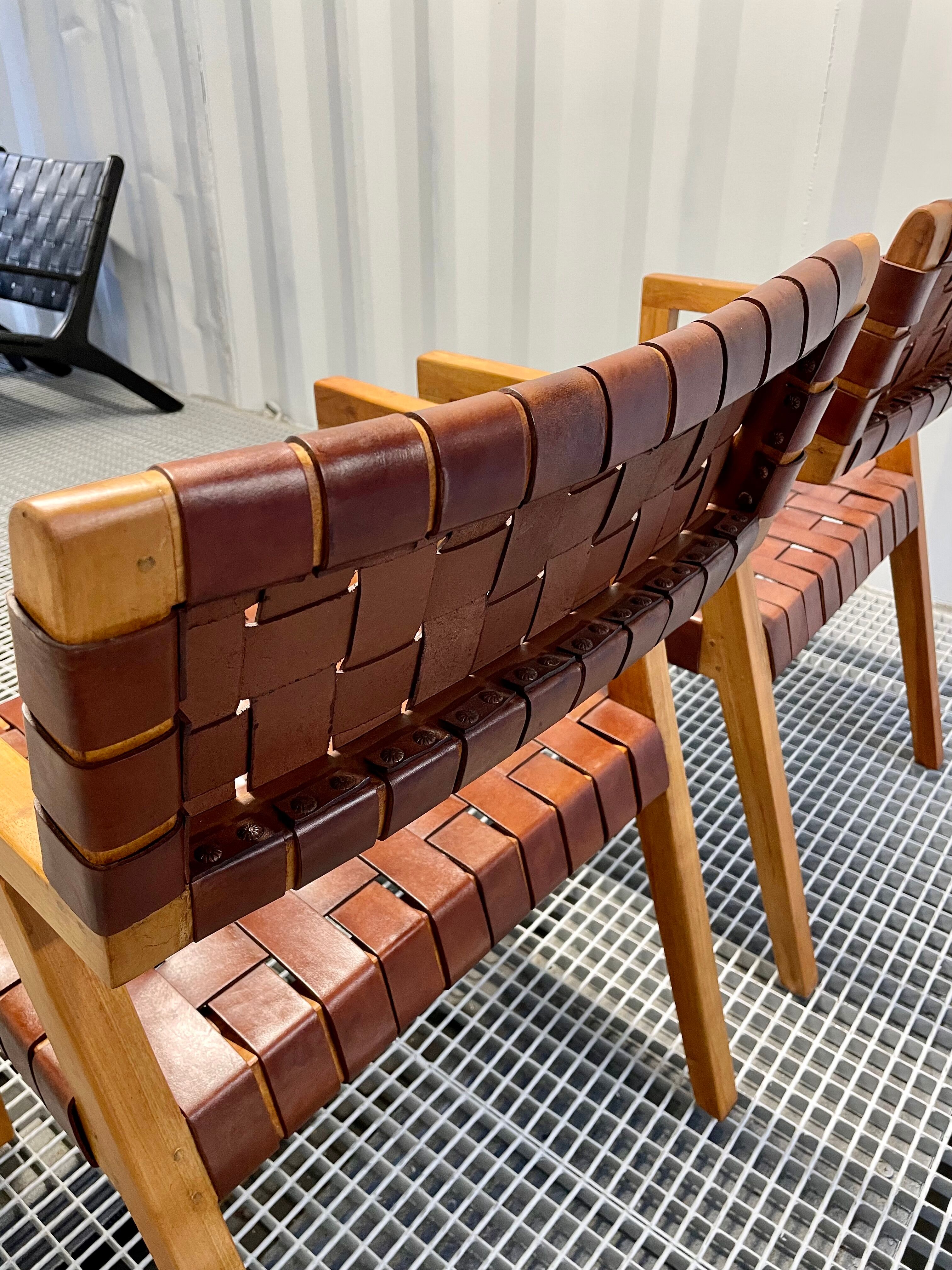 Olivier de Schrijver - Boss armchairs in leather straps - vintage