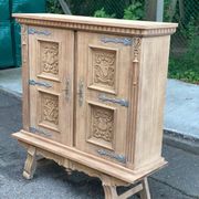 Renovated Spanish Renaissance oak buffet armoire from the 1930s.