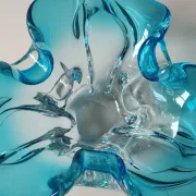 Large Vide Poche/Ashtray Murano. Made of blown art glass. Diameter 28 cm.