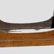 Empire period sleigh bed in solid walnut 19th century