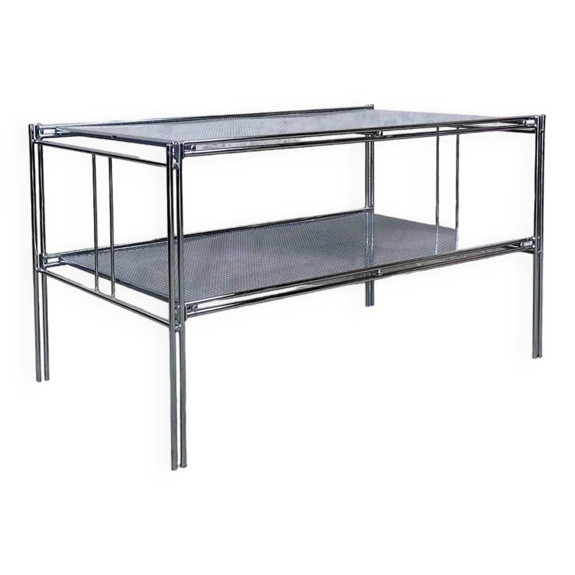Chrome metal coffee table