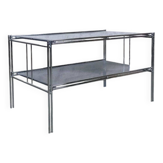 Table basse en métal chromé
