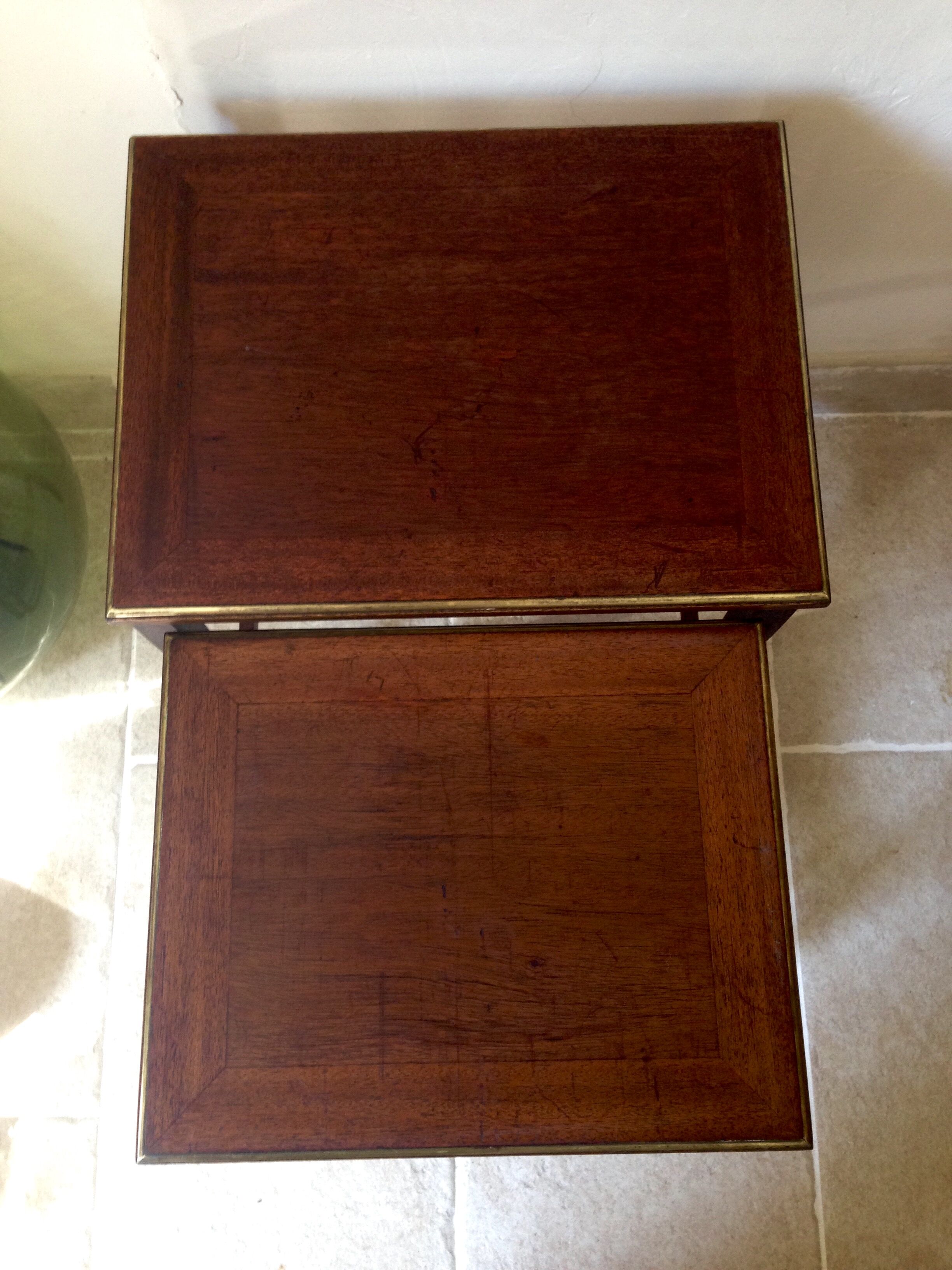 Table trundle strapping brass circa 1900