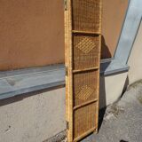 Vintage rattan and bamboo basketry screen