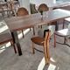Set of 6 mid century Brutalist teak and steel dining chairs, 1960s