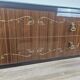 Mid Century Italian Dresser with Blue Glass Work and Four Drawers, 1960