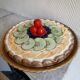 Kiwi slip ceramic pie dish