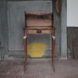 Bedside table, nightstand wood, accent furniture, antique furniture.