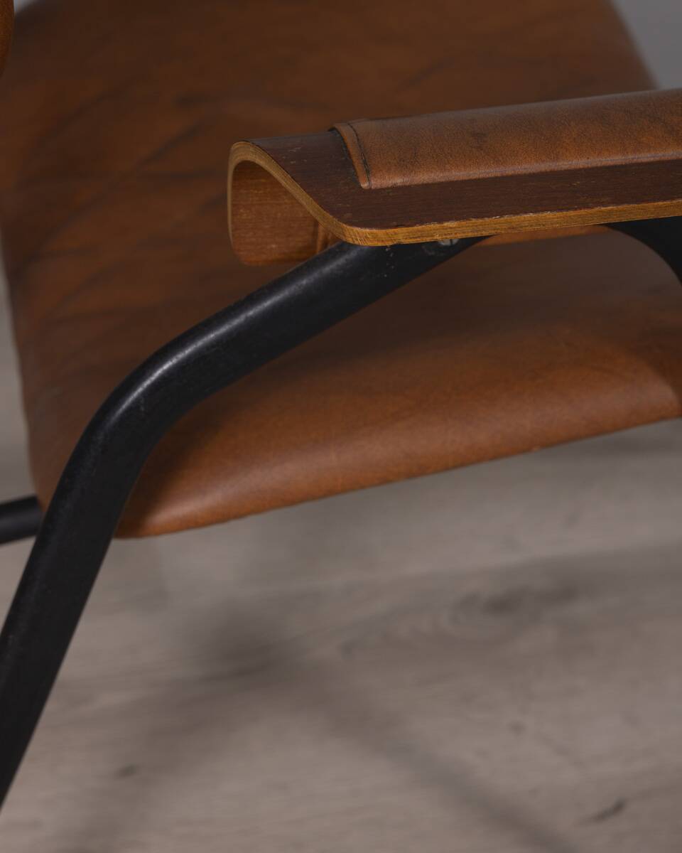 Vintage leather chair by gastone rinaldi for rima, 1950s