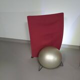 Italian modern bordeaux red ball chair san siro designed by fabrizio ballardini, 1995