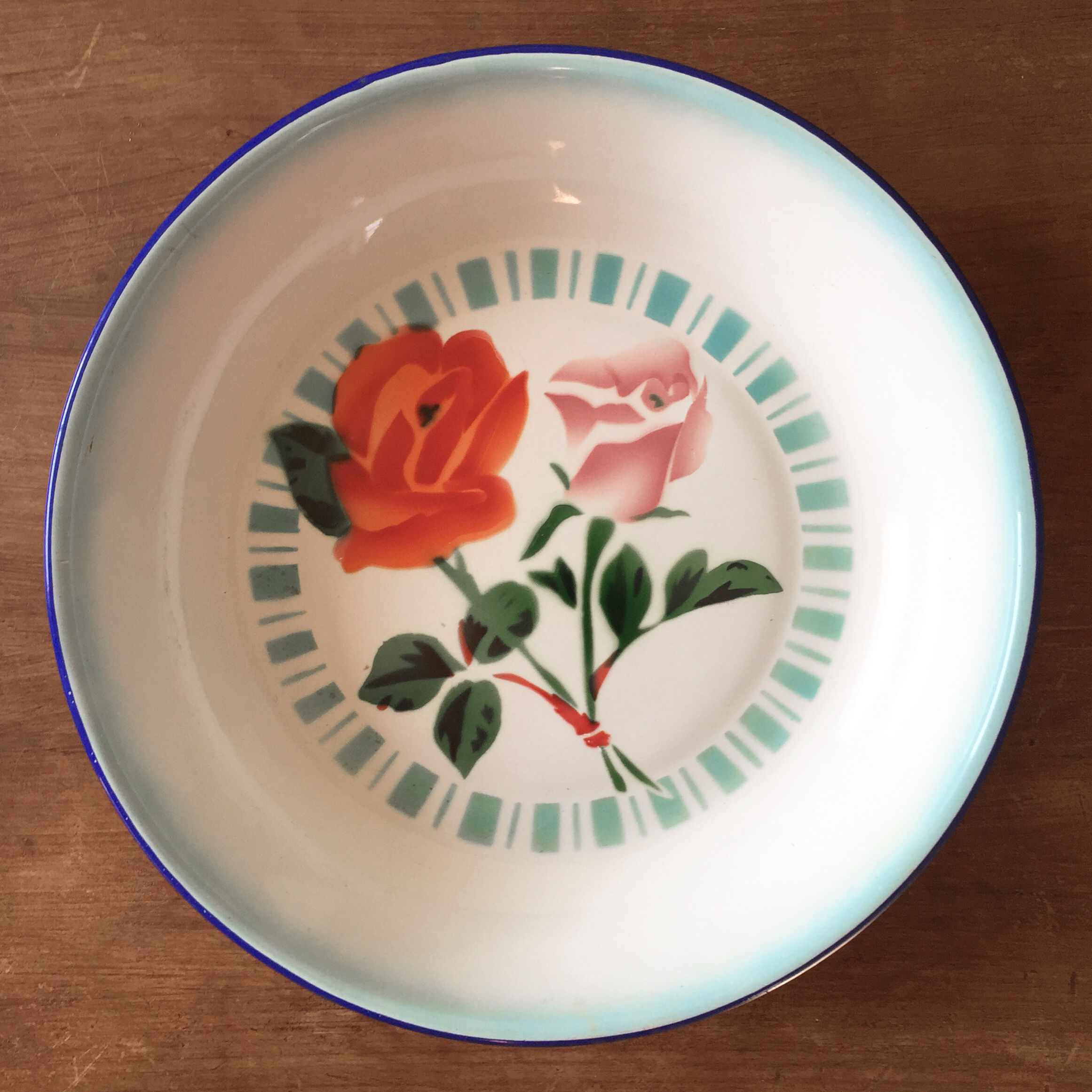 Set of 6 Peacock hollow plates