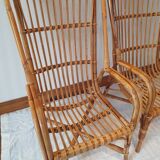 Paire de fauteuils en rotin