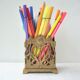 Porte-crayons art nouveau en laiton