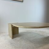 Coffee table Roche Bobois "eye" in travertine, 1970