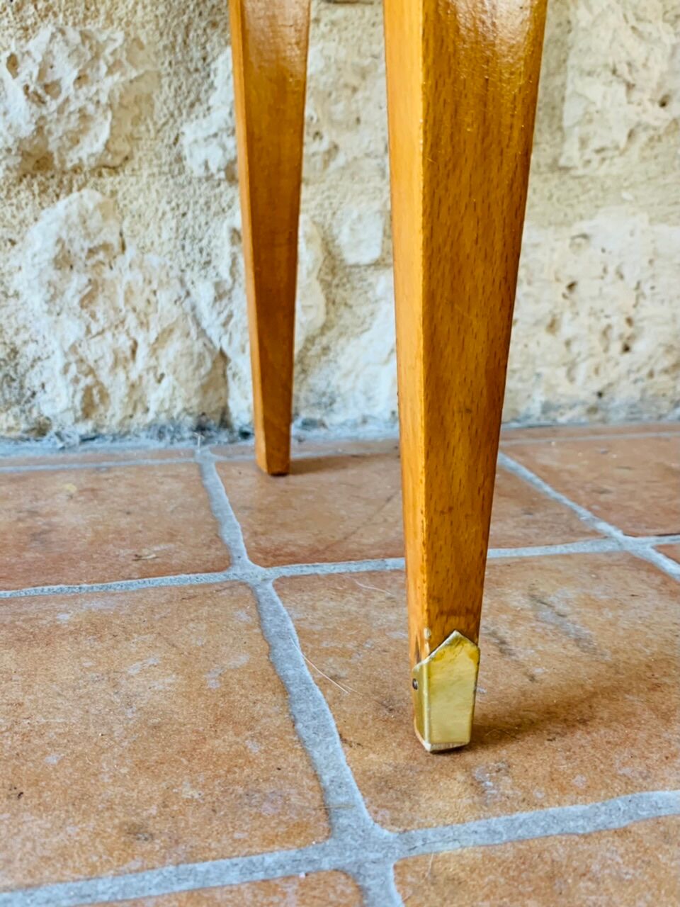 Vintage bedside table on compass legs, 1950 ́s