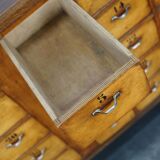 Dutch industrial apothecary cabinet in beech and oak 1940s