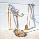 Serviteur de cheminée vintage, accessoires cheminée, serviteur bronze doré, decor cheminée