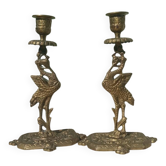 Bougeoirs anciens en bronze