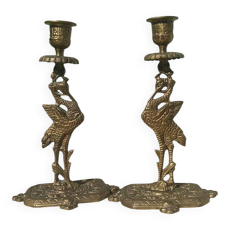 Antique bronze candlesticks