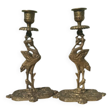 Bougeoirs anciens en bronze